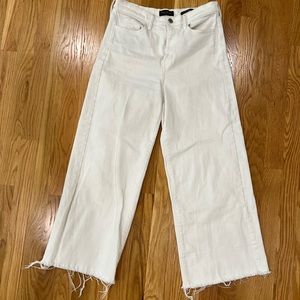 Banana Republic White High-Rise Wide Leg Cropped Jeans